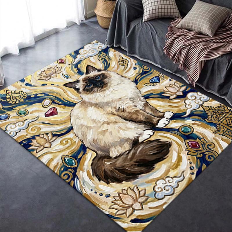 2025 New Cute kitten Carpet Rug for Living Room Bedroom Home Sofa Decoration,Kids play Non-slip Floor Mat