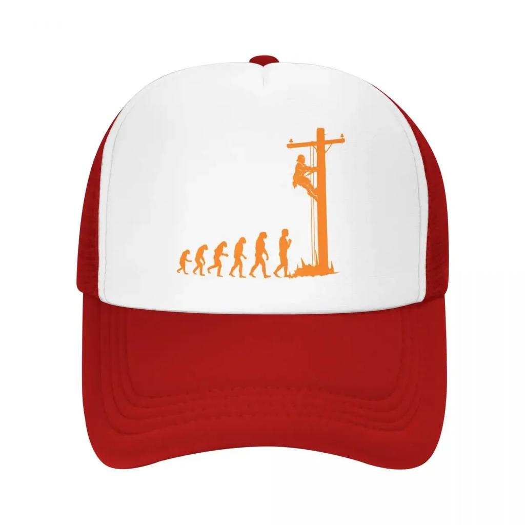 Cool Unique Evolution Of LineUnisex Baseball Cap Unisex Women Breathable Funny Electrician Gift Trucker Hat Outdoor Snapback Hats