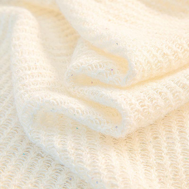 Women's Round Neck Loose Knit Sweater with Sequin Detail