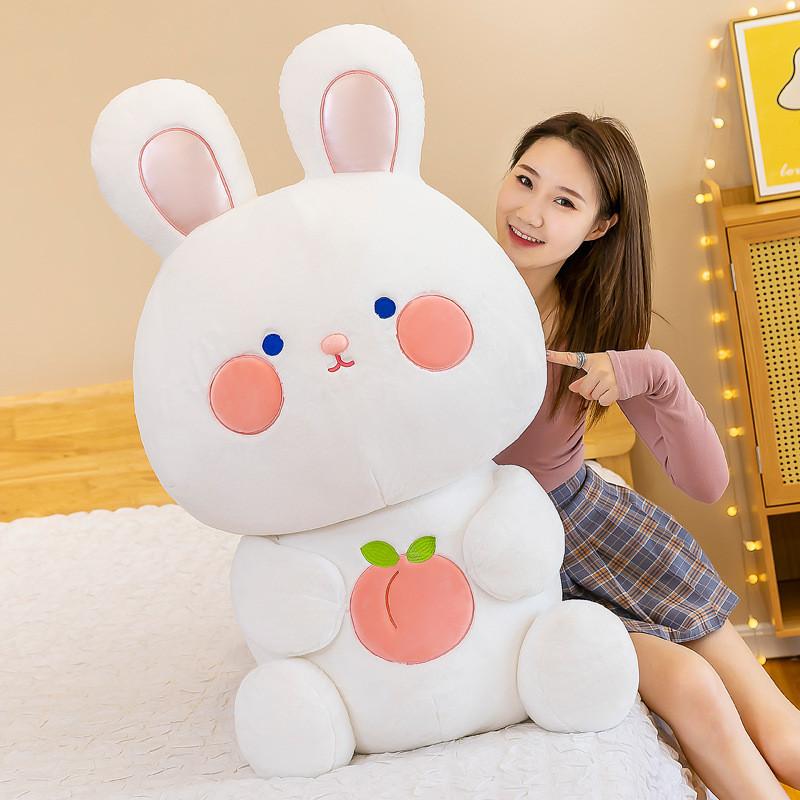 Peach Rabbit Cartoon Plush Toy Stuffed Doll Animal Decoration Cute Gift Kids