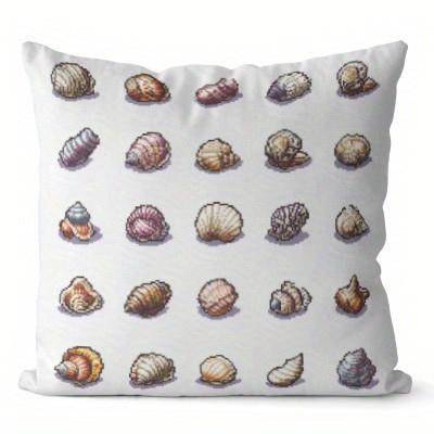 Seashells Turtles Starfish Printed Pillowcases Pattern Cushion Cover Suitable For Sofa Bedroom Car Pillow Cover
