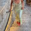 Explosive Sexy Suspender Backless Slim Sequin Dress Long Dress