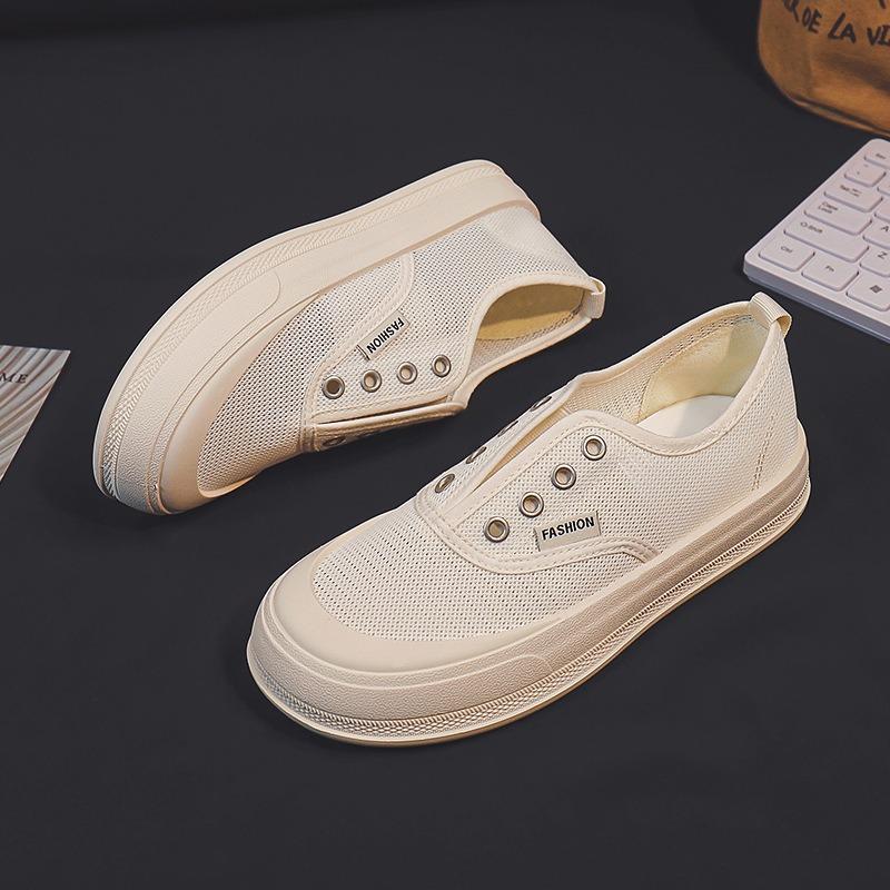 Summer Hollow Breathable Canvas Shoes Low-top Shoes Mesh Tide Shoes Heightening White Shoes Board Shoes