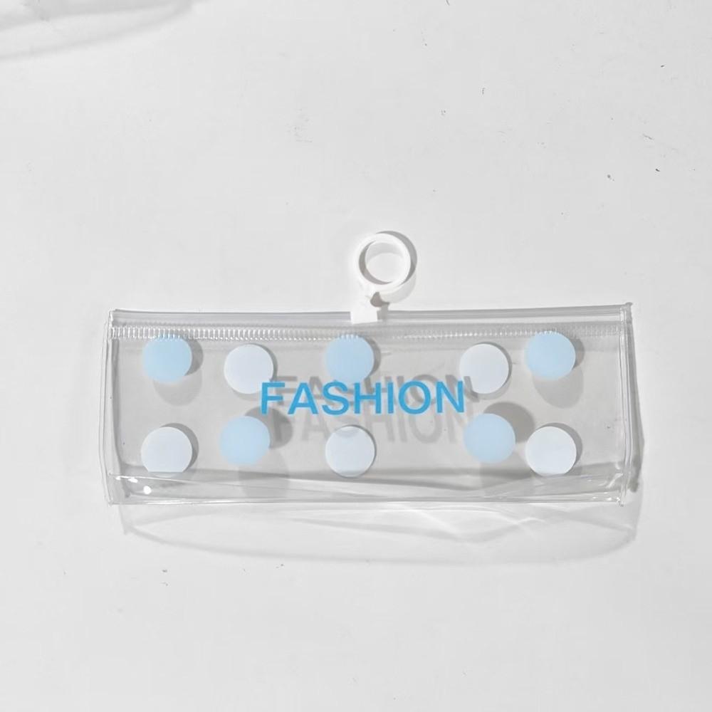 PVC Pen Bag Clear Pencil Pouch Minimalist Zipper Storage Bag Gift синий
