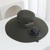 Adjustable Solar Charged Ventilation Cap With Large Brims Rechargeable Solar Fan Hat For Hiking Fishing Gardening
