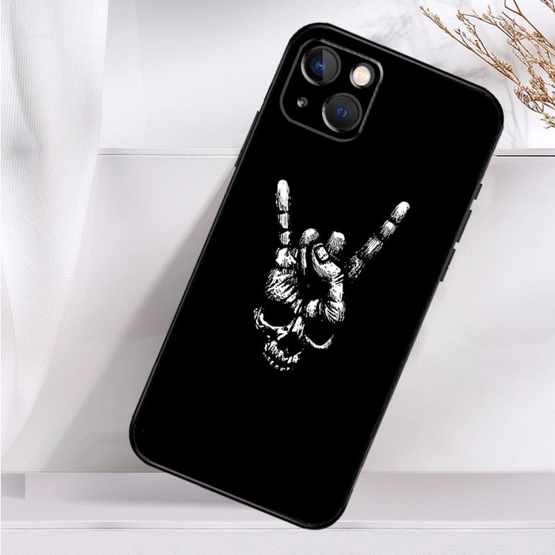 Rock and Roll Skull Shockproof Case For iPhone 17 Pro Max 11 14 15 16 Plus 12 13 Mini 16e 17 Air Phone Cover