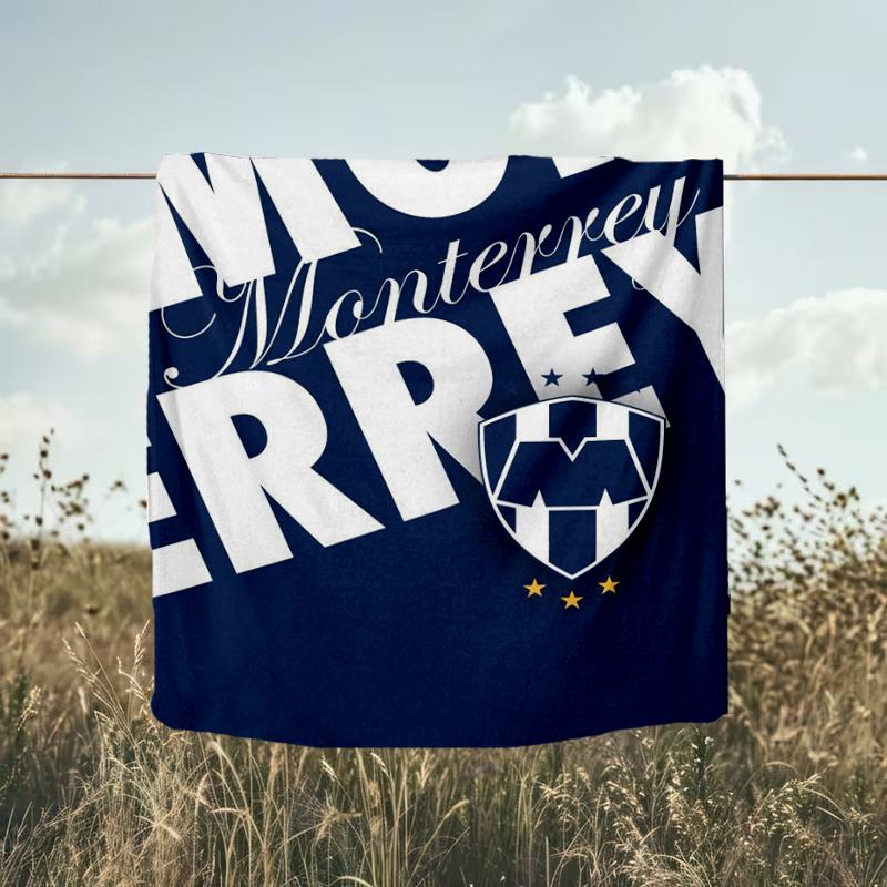 1PC C.F.Monterrey Football Crest Art Printed Soft Flannel Blanket Throw for Adult Bedroom Living Room Sofa Camping Travel Fan Gifts Christmas Gifts