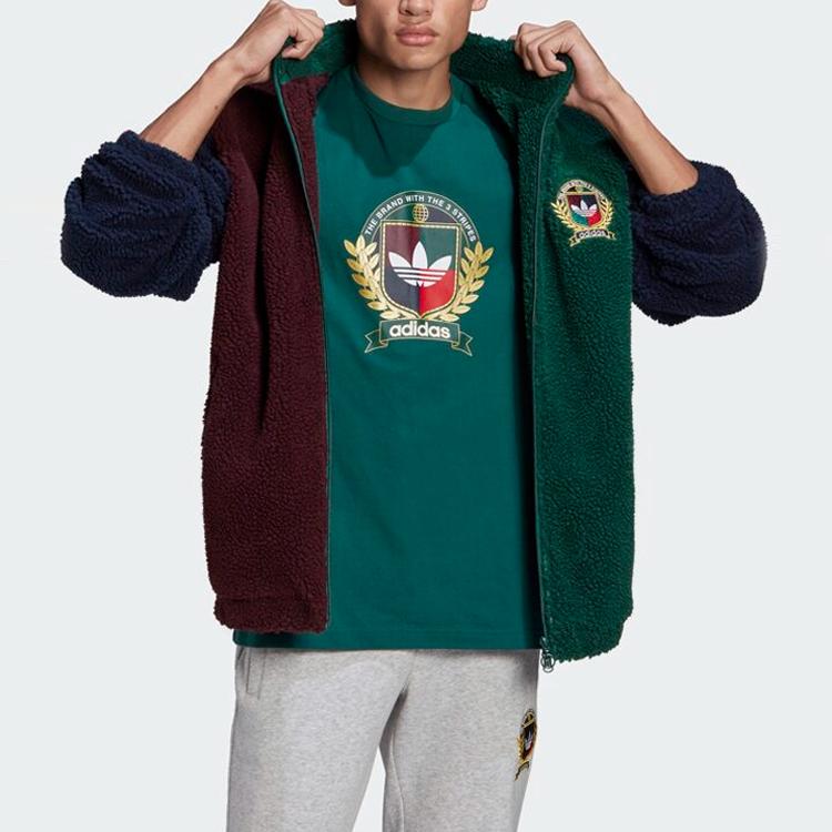 Adidas Originals Trefoil Patchwork Warm Stand Collar Sports Jacket Men Jackets Multicolor H32151