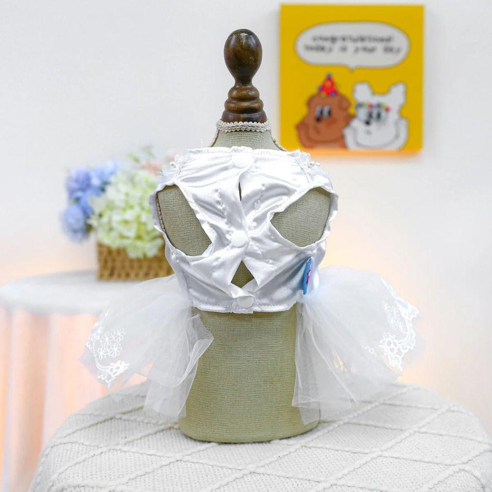 Princess Style Cat Princess Dresses Pretty Puppy Wedding Skirt Dog Lace Skirt  Pet Costumes