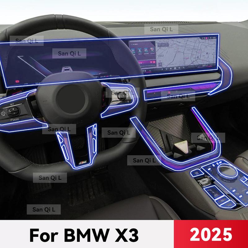 For BMW X3 G45 2025 TPU Car Navigation Screen Film Gearbox Protective Sticker Anti-scratch Interior Accessories