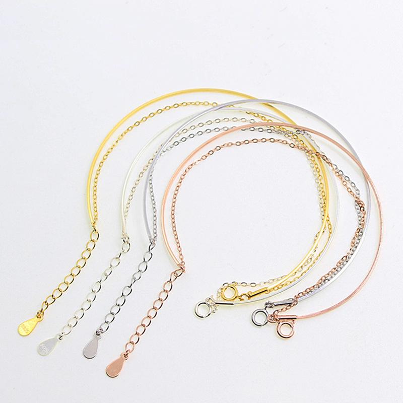 

S925 Sterling Silver Pixiu Bangle with Chain and Screw Clasp 925 Silver