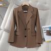 Women's Petite Suit Jacket - 2026 Spring/Autumn Professional Style with Back Slit