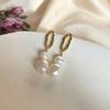 Natural Baroque Freshwater Pearl Earrings Needle Long Style Minimalist Elegant Jewelry Women