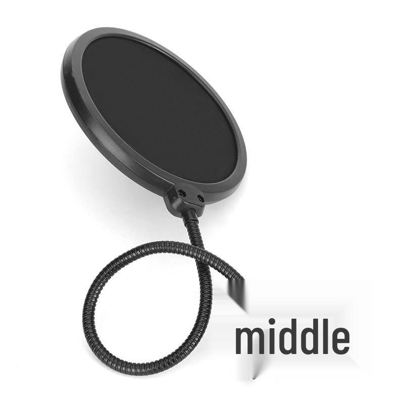 Adjustable Gooseneck Microphone Pop Filter for Streaming & Recording - Universal Clip-on, Small/Large