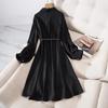 Women Shirt Dress Loose Long Sleeve A-line Dress Women Mid-length Button Lace-up Printing Dresses Vestidos Loose 4XL Dress