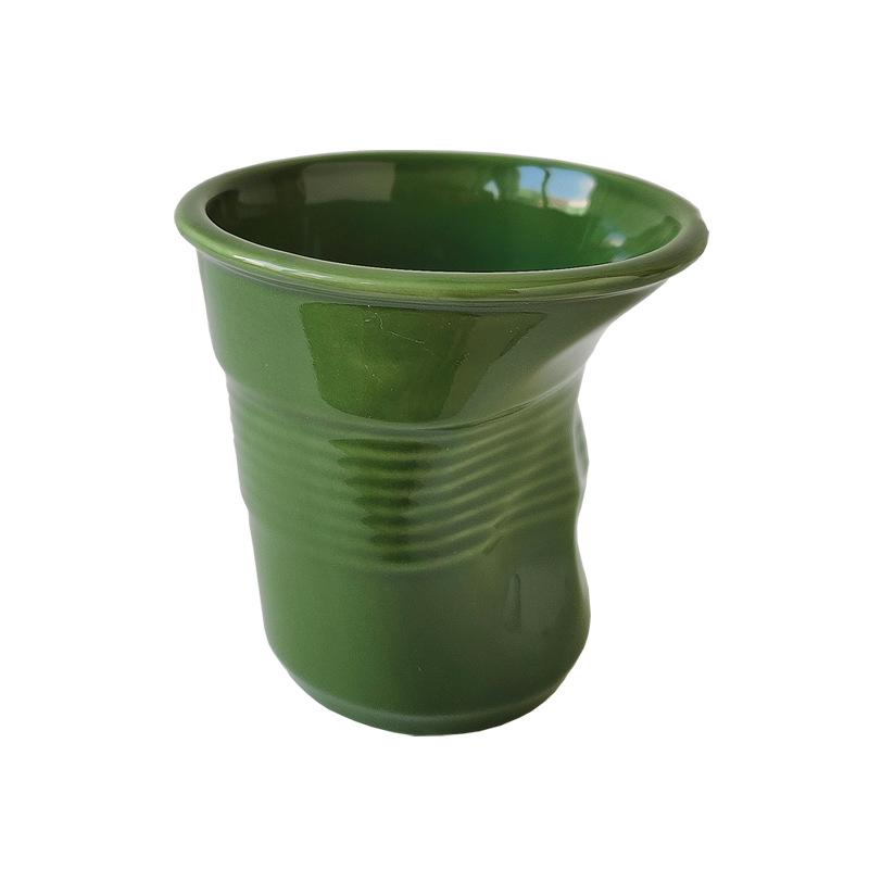 

Неправильный французский - Керамическая кружка, чашка для воды, креативная женская дизайнерская чашка, мятая кофейная кружка One Size зелёный