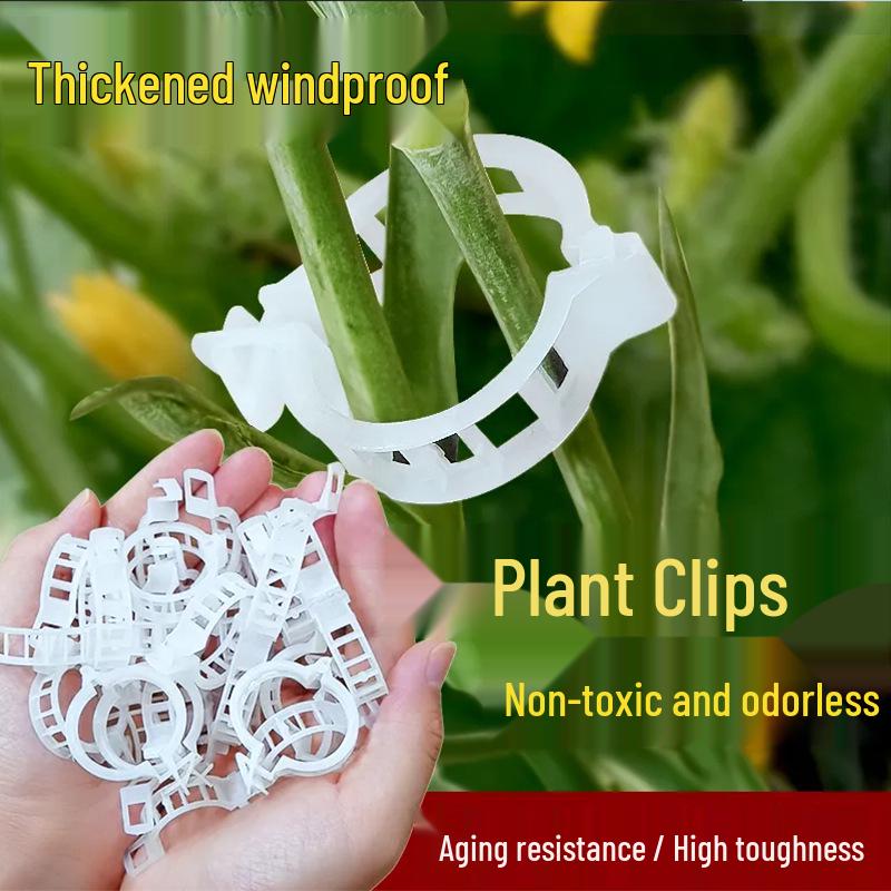 100-Pack Climbing Plant Fixing Clips - Green Vine Support Buckles for Plant Climbing and Stability