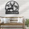 Customizable Metal Family Name Sign Black Iron Wall Art for Home Living Room Outdoor Patio Decor