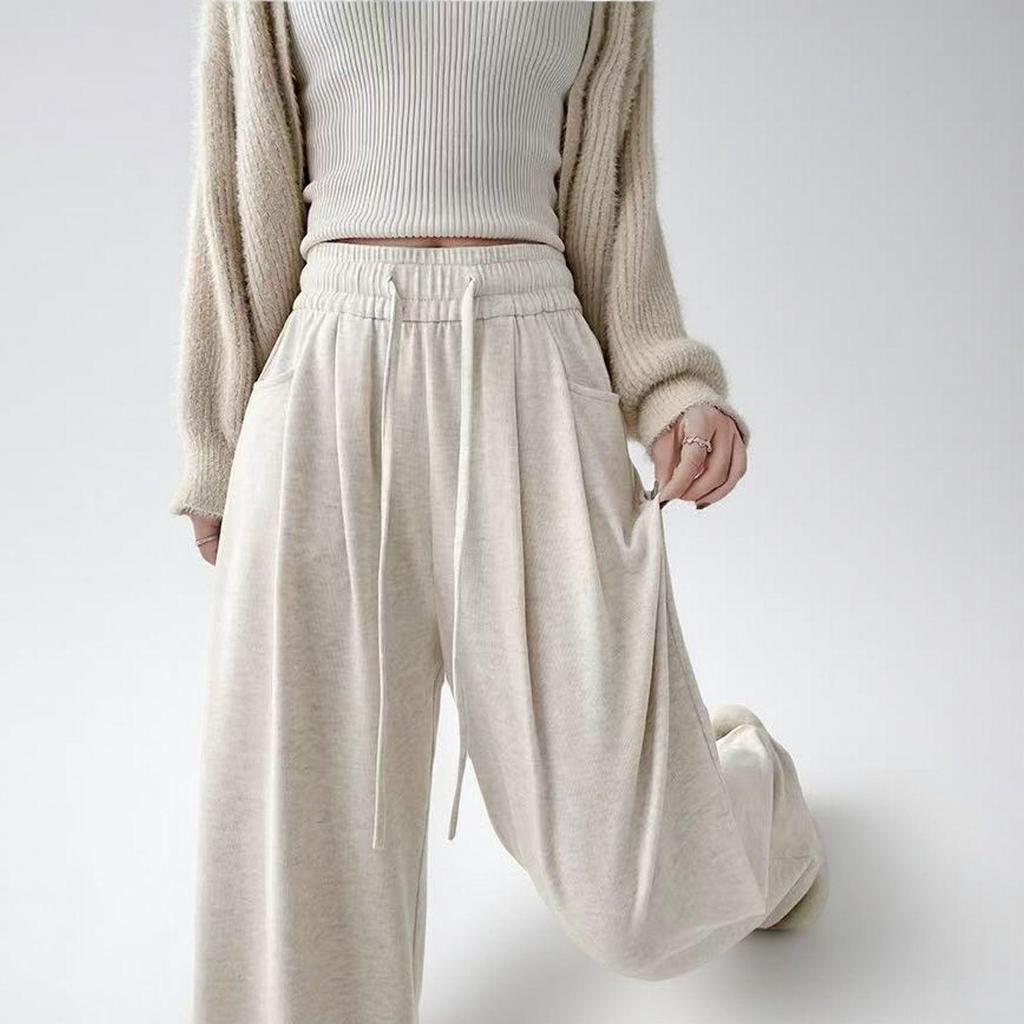 Women's Summer 2026 Ice Silk High-Waist Narrow-Legged Loose Pants