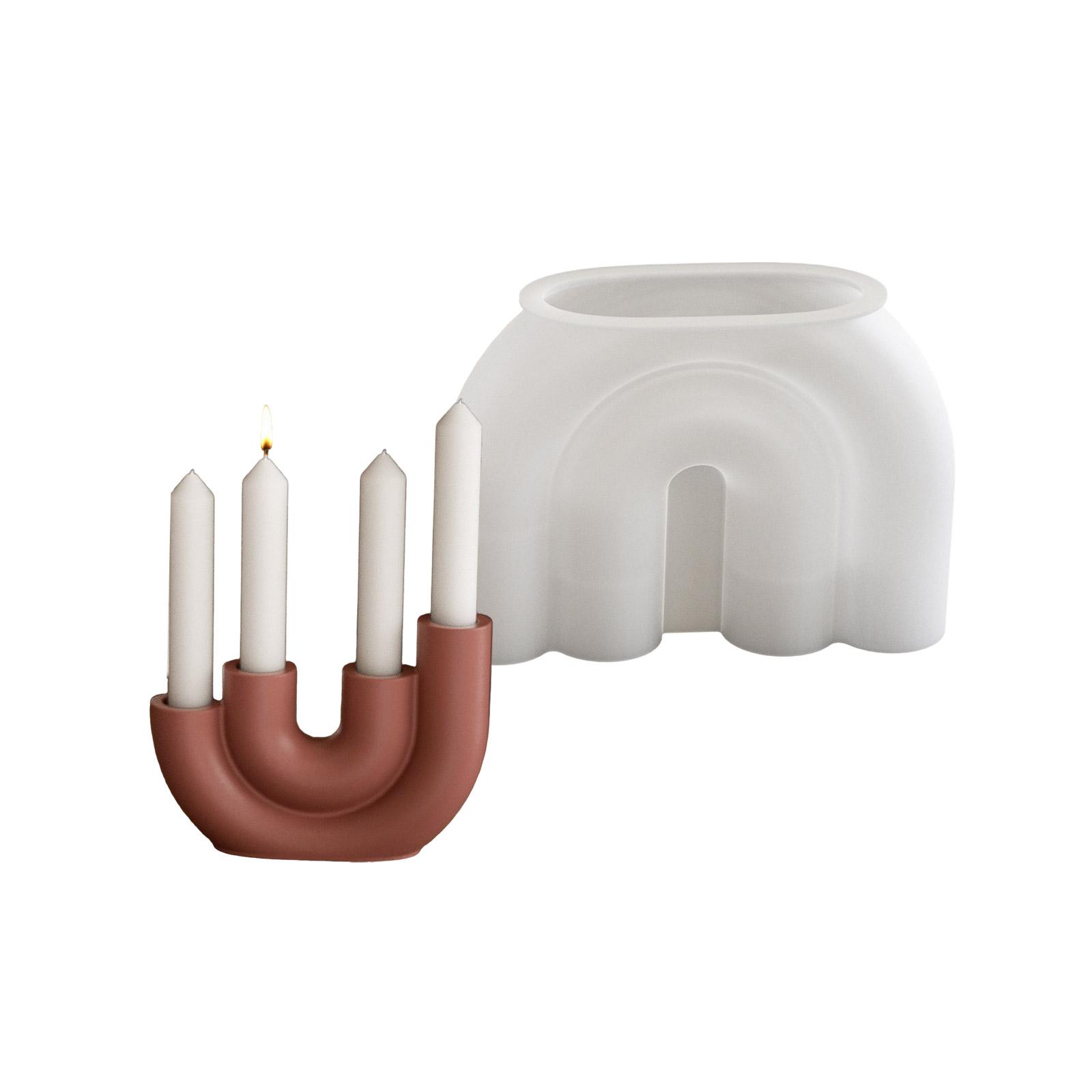 

Багатоцільовий міцний силіконовий U-подібний свічник-тримач для прес-форми, набір портативних для виготовлення з гіпсу та смоли, різні розміри 4