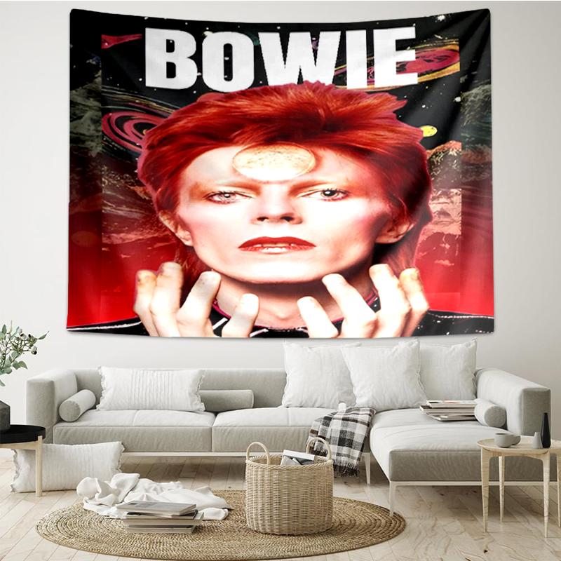 David Bowie Print Tapestry, Backdrop, Easy Setup, Ideal for Bedroom, Office & Living Room, with Aesthetic Wall Hanging Decor.