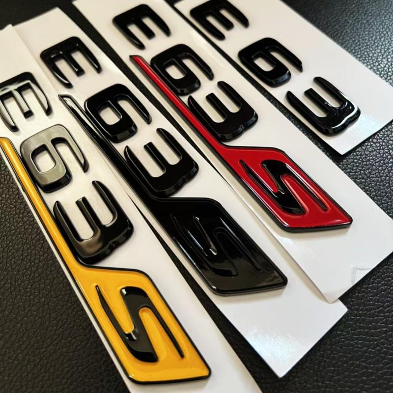 For Black Car Letters E63 E63S Logo Logo Sticker Car Suitcase Badge Decal Mercedes Benz E63 E63S W213 Accessories