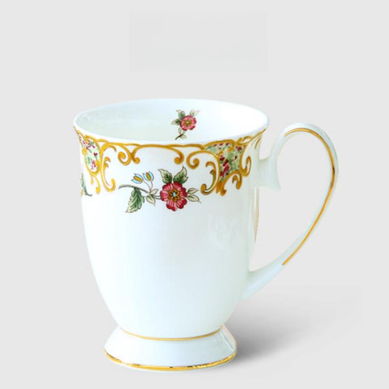 Kreativer Europäischer Keramikbecher mit Deckel Große Kapazität Knochenporzellan Wasserbecher Frühstückstasse Milchkaffeetasse Leichter Luxus