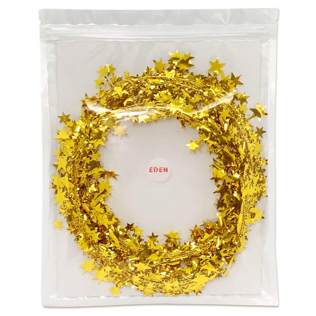 EDEN 15m x Sternengirlande mit Freely für Weihnachten Weihnachtsgeschäft und Funkelndem Gold (7.5m 2) Draht, Formbar, Partys, Sternförmige Dekorationen, Deko,