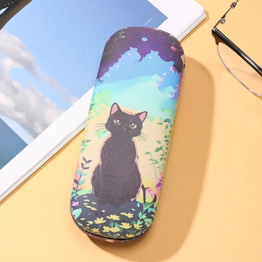 Portable Glasses Case Anti-Pressure Sunglass Storage Box New Cat Print Eyeglass Case