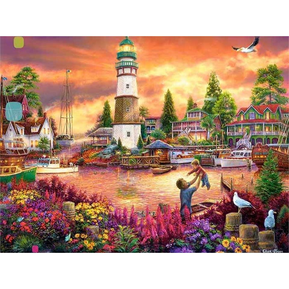5D DIY Diamond Painting Landscape Castle Full Round Rhinestone Embroidery Cross Stitch Kit Mosaic Picture Home Decoration Gift