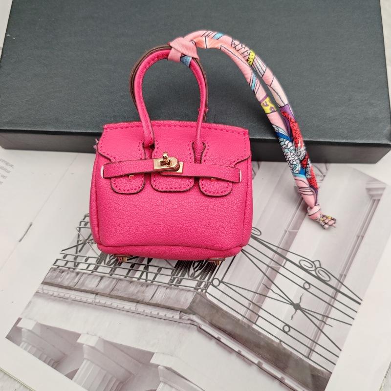 New Style Mini Cowhide Bag Accessories High-Grade Wallet Headphone Bag Pendant Car Key Chain Pendant Expansion