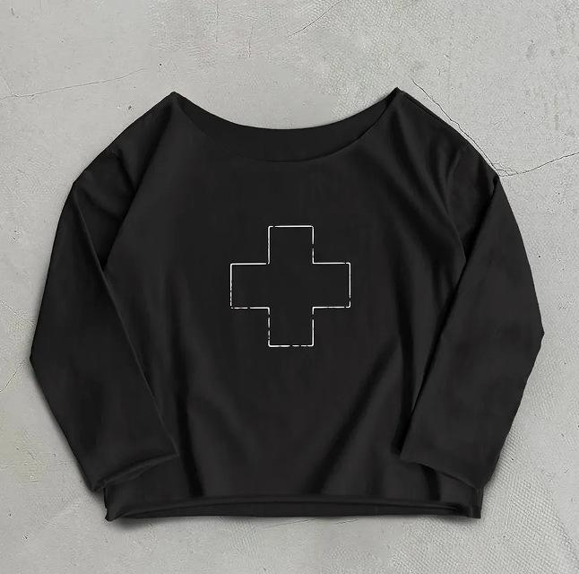 Y2K National Flag Print Unisex Long Sleeve Streetwear Top