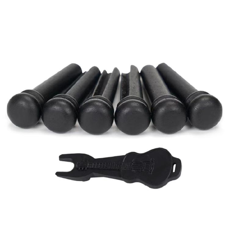 Ebony Guitar Bridge Pins With Bridge Pins Puller Acoustic Guitar Bridge Pins Extractor Tool Guitar Replacement Parts