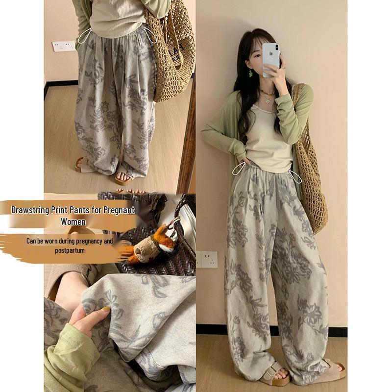 

Blue & White Porcelain Print High Waist Wide-Leg Maternity Pants for Women - Summer 2026 Collection. 3XL хакі