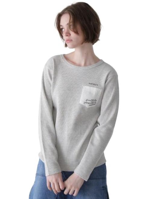 

Avirex LS Вафельная футболка с цветной вышивкой, женская, маленькая, 446, овсянка, 783-4230604