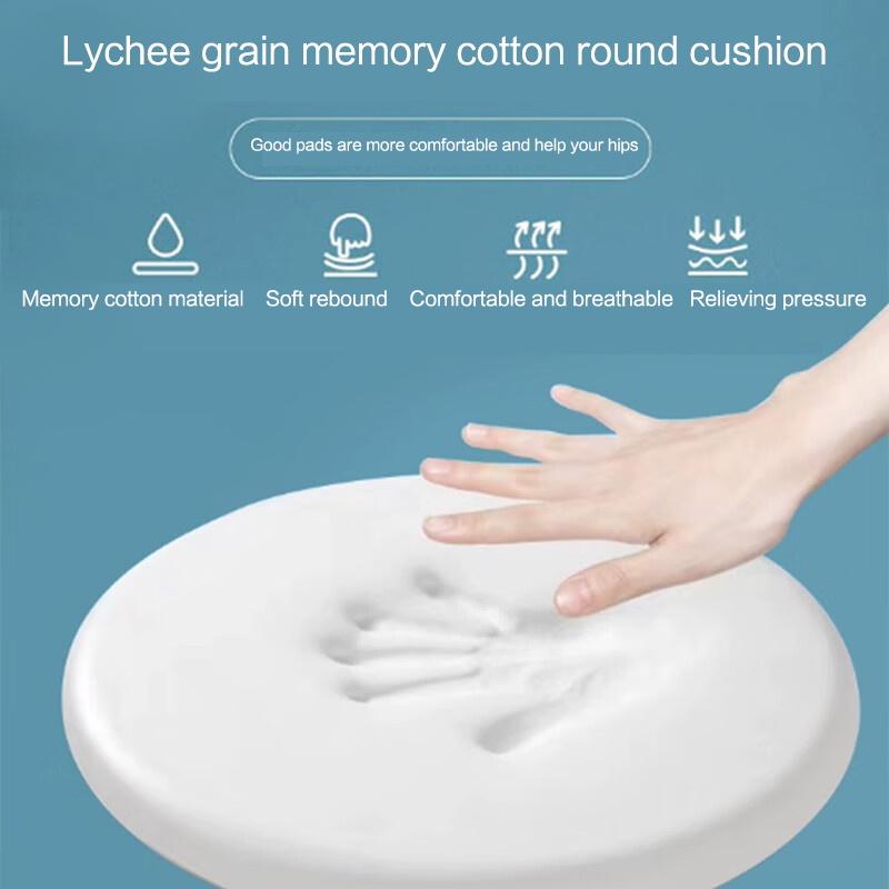 Inyahome Comfortable Memory Foam Seat Cushion Padded Anti-Slip Soft Round Stool Cushion Chair Pad for Home Kitchen Car & Office