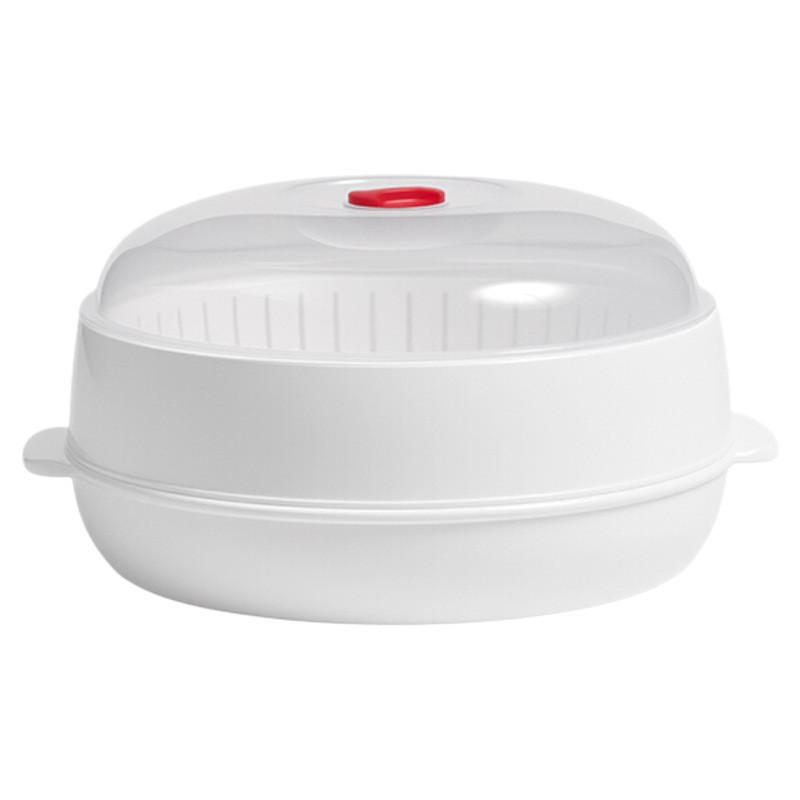 Microwave Safe Double Layer Steaming Basket Food Grade Plastic Steamer Tray For Home Cooking