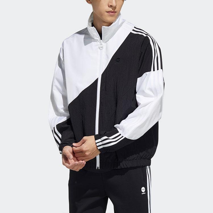 Adidas Neo Color-Block Stand Collar Long-Sleeve Zip Jacket Men Jackets Black HC9680