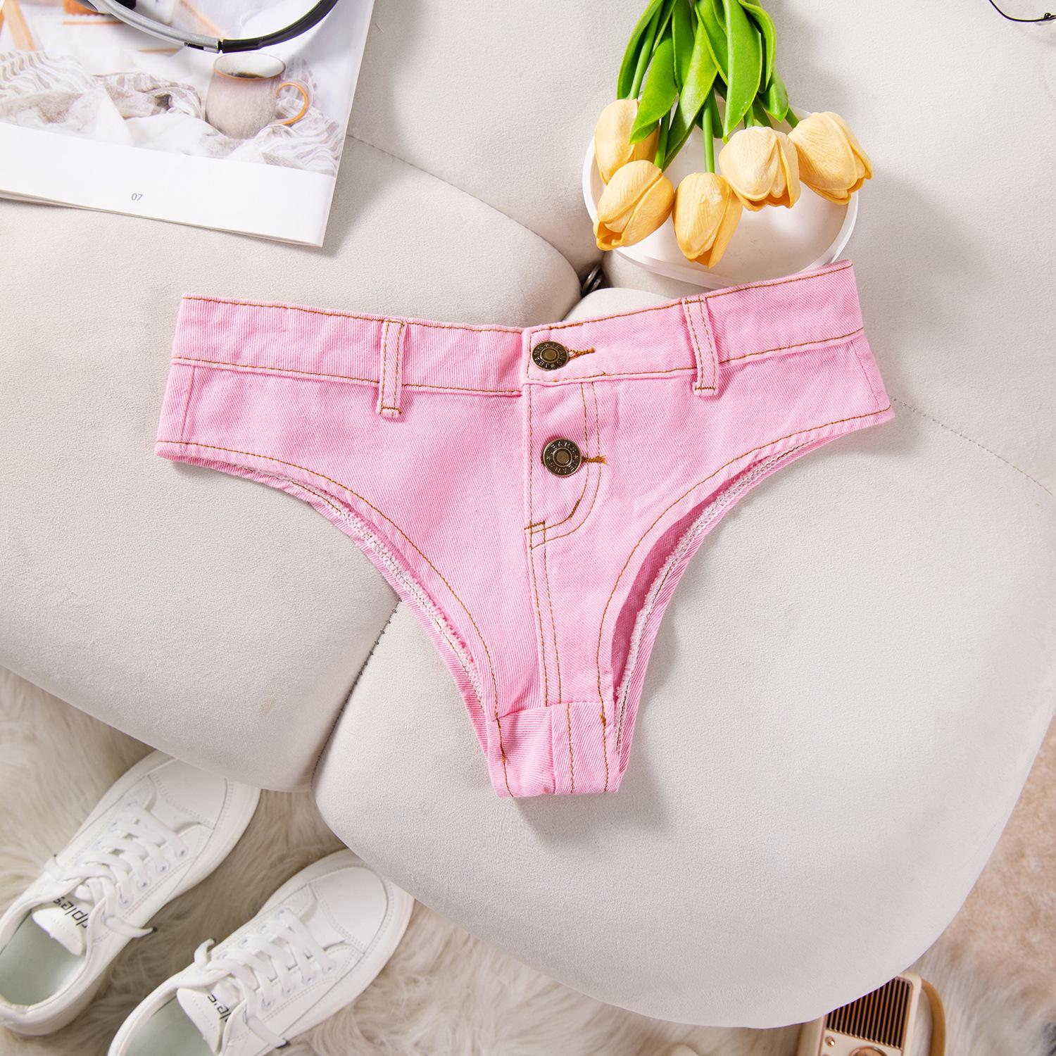 Women s Ultra-Short Ripped Denim Shorts - Sexy European & American Summer Style L розовый