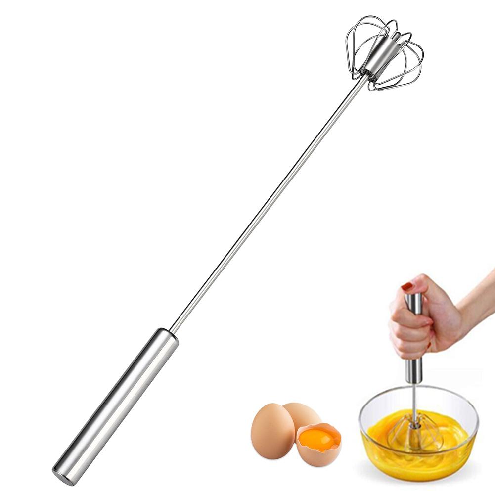 Zecltrea Stainless Steel Semi-Automatic Egg Whisk Rotary Whisk Blender Egg Beater Mixer Tool For Making Cream 2
