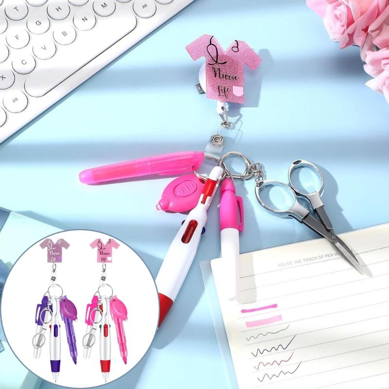Comprehensive Nursing Stationery Convenient Nurse Pen Set with Delicate Writing Instruments and Badge Accessories