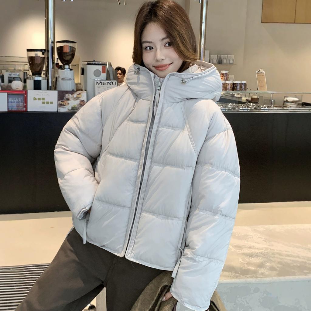 Fashion puff hooded cotton clothes women's winter clothes loose and thin age reduction thick bread clothes short coat
