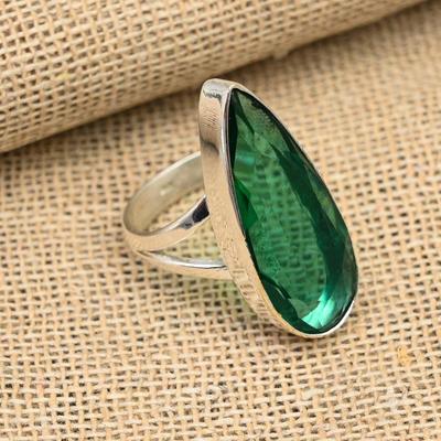 Green Tourmaline Gemstone Handmade 925 Sterling Silver Ring Jewelry