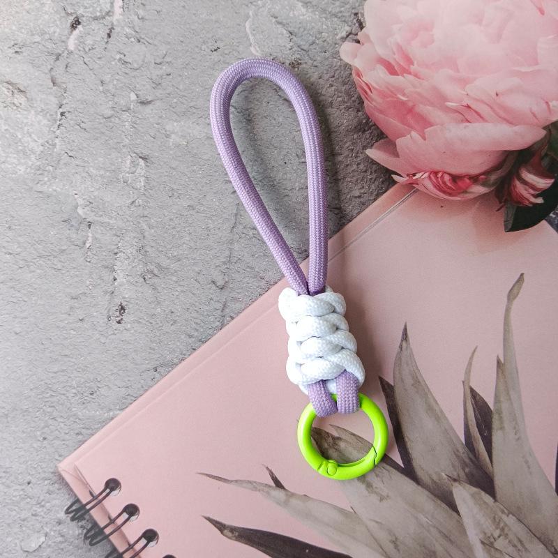 Color-Block Knotted Detachable Phone & Keychain Lanyard