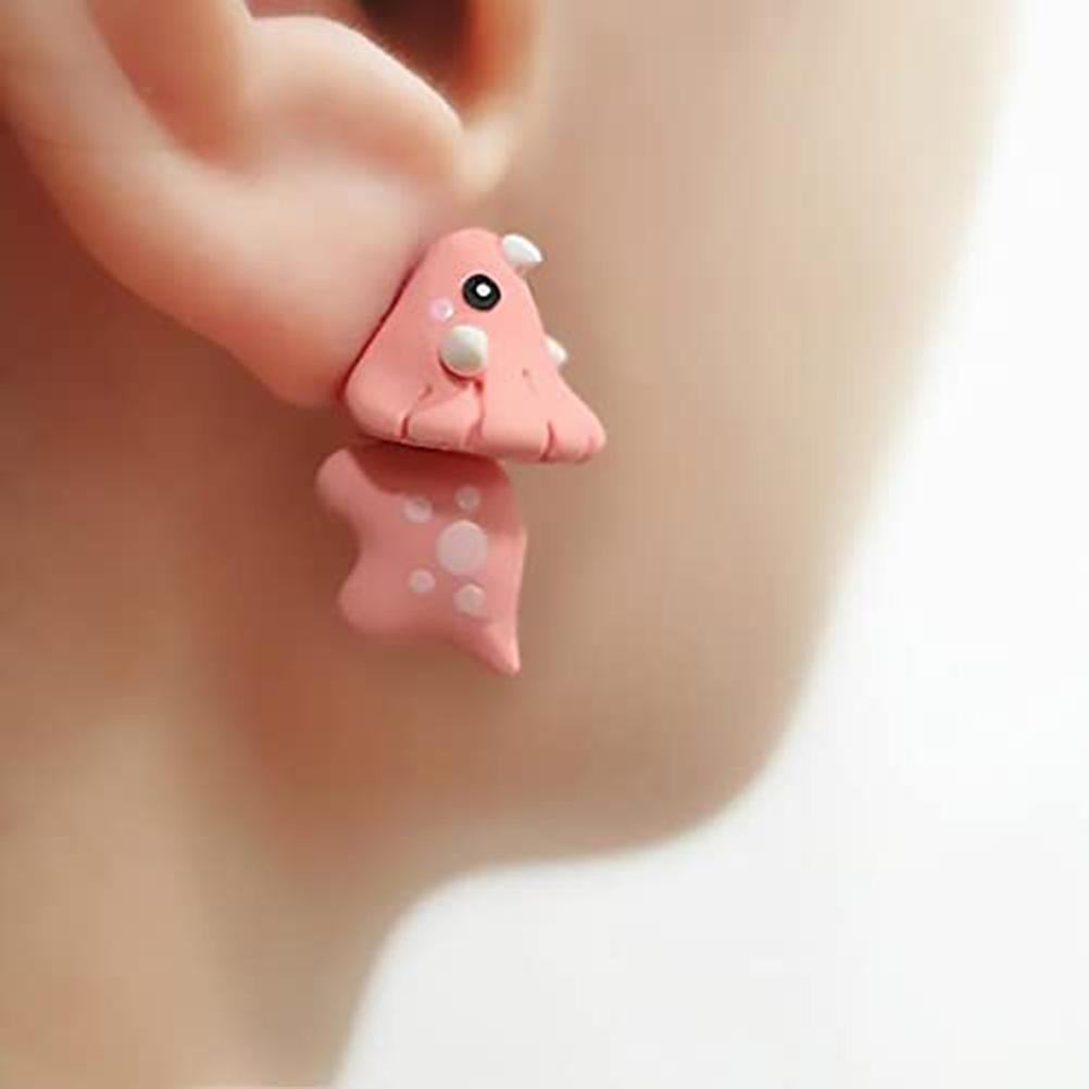 Cute Animal Bite Earring Fashion 3D Animal Clay Earrings Simple Handmade Polymer Animal Stud Earrings for Girls Women
