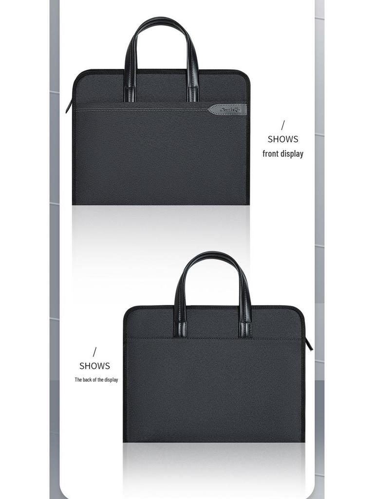 Men's Oxford Cloth Laptop Briefcase: Printed Handbag for Business, Office, and Document Carrying