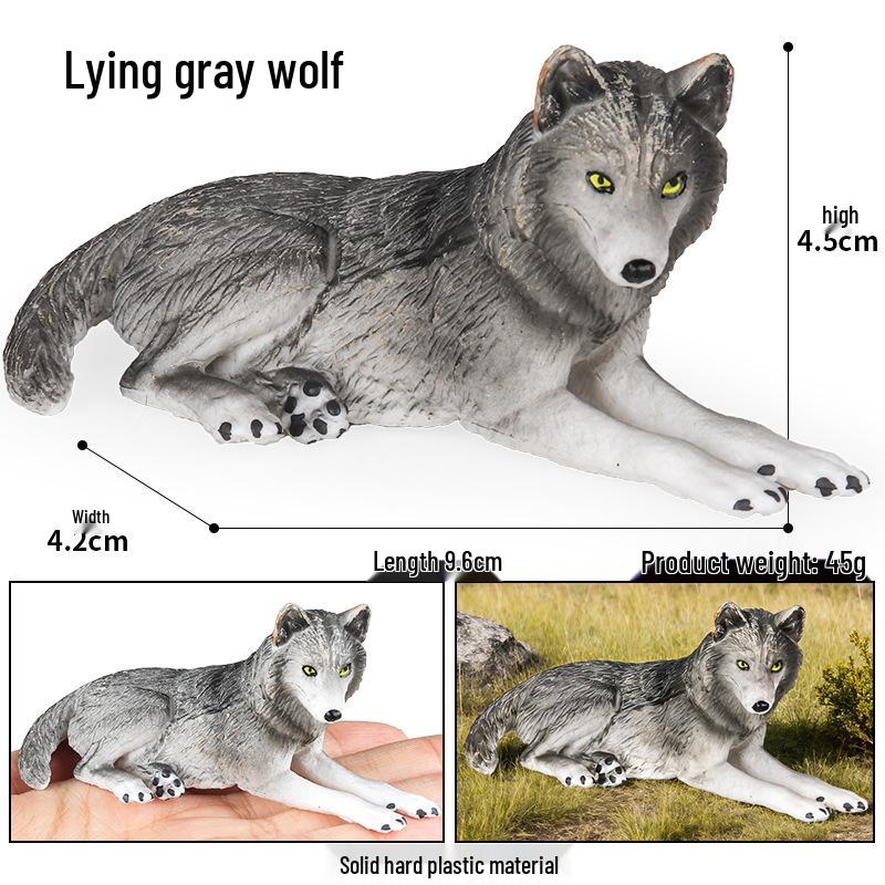 Cross-border Wild Animal Model: Prairie, Brown, Snow, Predator Wolves & Cub Educational Display Toy