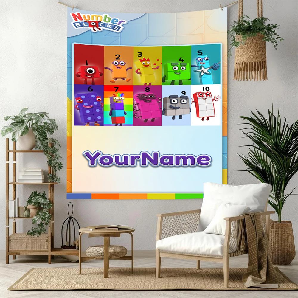 Numberblocks Benutzerdefinierter Name Wanddekoration Wandteppich Kunst Für Haustiergedenken Geburtstag Hochzeitsparty Kulisse Familiengeschenk