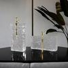 Crystal Block Sculpture with Figure Gold Statue Elegant for Entryway, Homeowners
