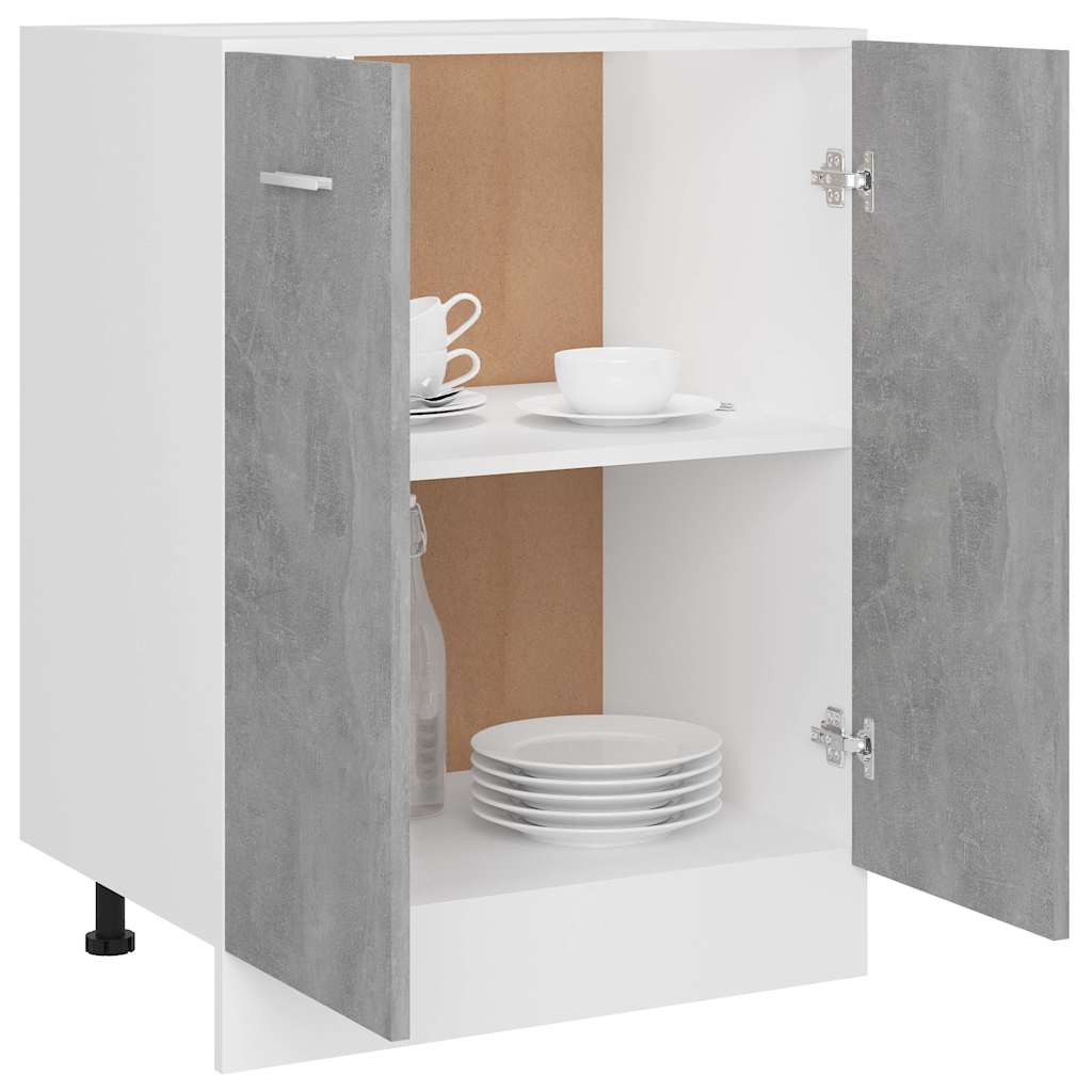 vidaXL Unterschrank Lyon Betongrau 60x46x81,5 cm Holzwerkstoff
